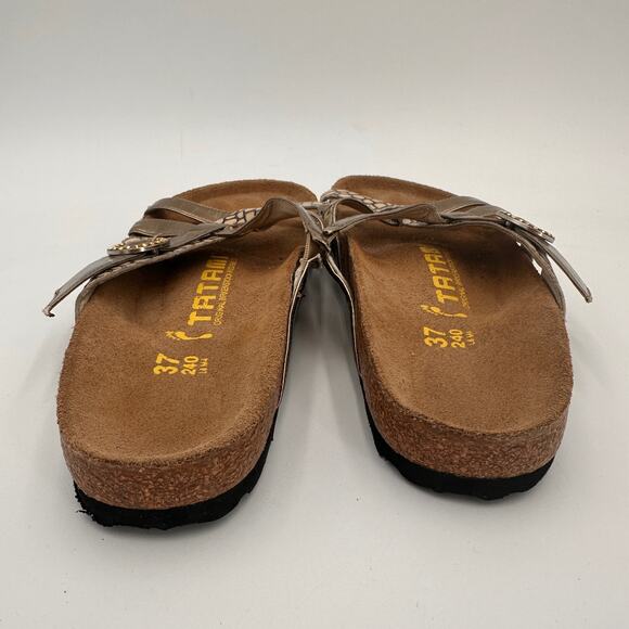 Tatami Birkenstock Metallic Snake Print Jewel Sandals 37 / 240 Size 6 - Picture 2 of 13